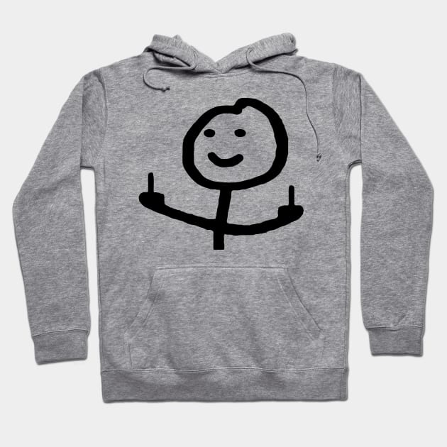 Middle Finger Stickman Hoodie by herry.le